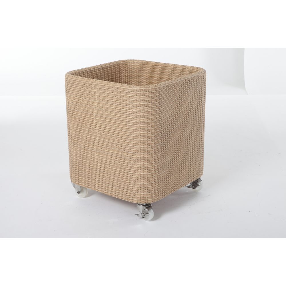 Wicker Towel Bin with Casters